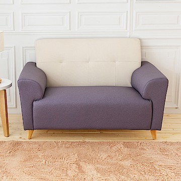 時尚屋 卡莉絲塔雙人座雙色實木骨架貓抓皮沙發(共3色)臺製/免運免組