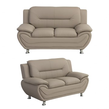 【IDEA】溫頓飽滿舒適貓抓皮革雙人沙發椅/貓抓皮沙發(2色任選)米色