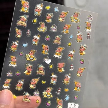 🔥熱銷爆款🔥 爆款星星人潮玩美甲貼紙浮雕可愛5d立體水杯筆桿相機手機殼裝飾貼
