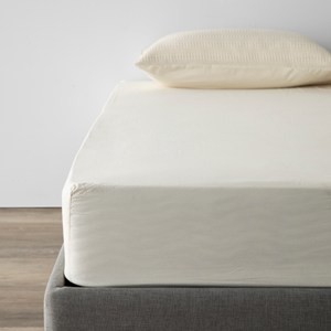 艾禮思200織水洗棉床包雙人 月牙白