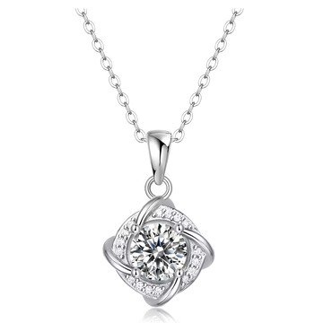 CF Diamond 項鍊 莫桑鑽 心動 國際標準S925純銀 頂級D色/FL淨度/3EX切工  1克拉