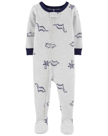 Toddler 1-Piece Dinosaur Cotton Blend Footie PJs