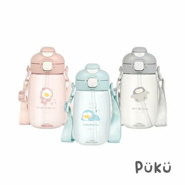 Puku 藍色企鵝 圓圓直飲吸管兩用隨身水壺550ml-3色可選【悅兒園婦幼生活館】