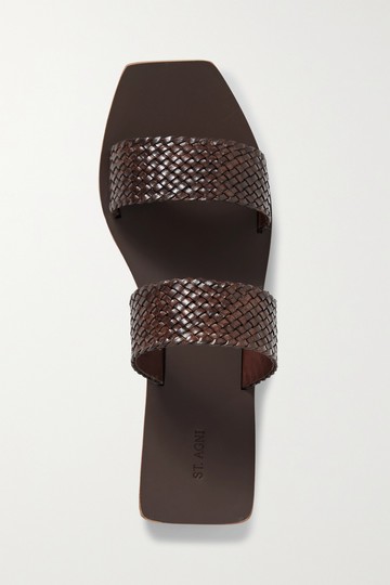 ST. AGNI - Clea Woven Leather Slides - Tan - IT41
