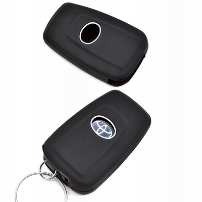 トヨタ 50系 プリウス C-HR RAV4 プラド カムリ等 スマートキー カバー シリコン製 スマートキーケース 純正適合 ブラック 高品質