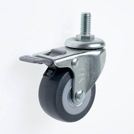 【2英吋】50x23mm高彈性TPR輪 螺絲4分牙 剎車輪 萬向輪