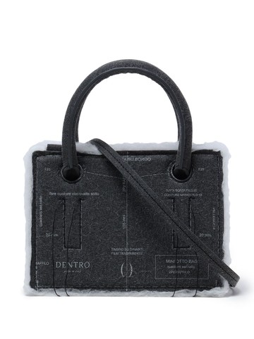 DENTRO - Mini Otto Paper leather tote bag - women - Calf Leather - One Size - Grey