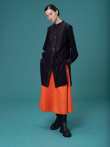 UUIN _ 橘菱格傘裙