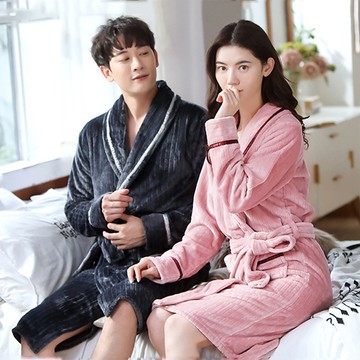 🔥台灣現貨🔥法蘭絨睡袍 情侶睡袍 情侶款 家居服 可愛情侶睡衣 法藍絨 睡袍 居家 睡衣 加厚