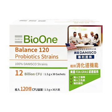 BioOne 碧而優 Balance120 順暢機能益生菌  1.5g  30包  1盒