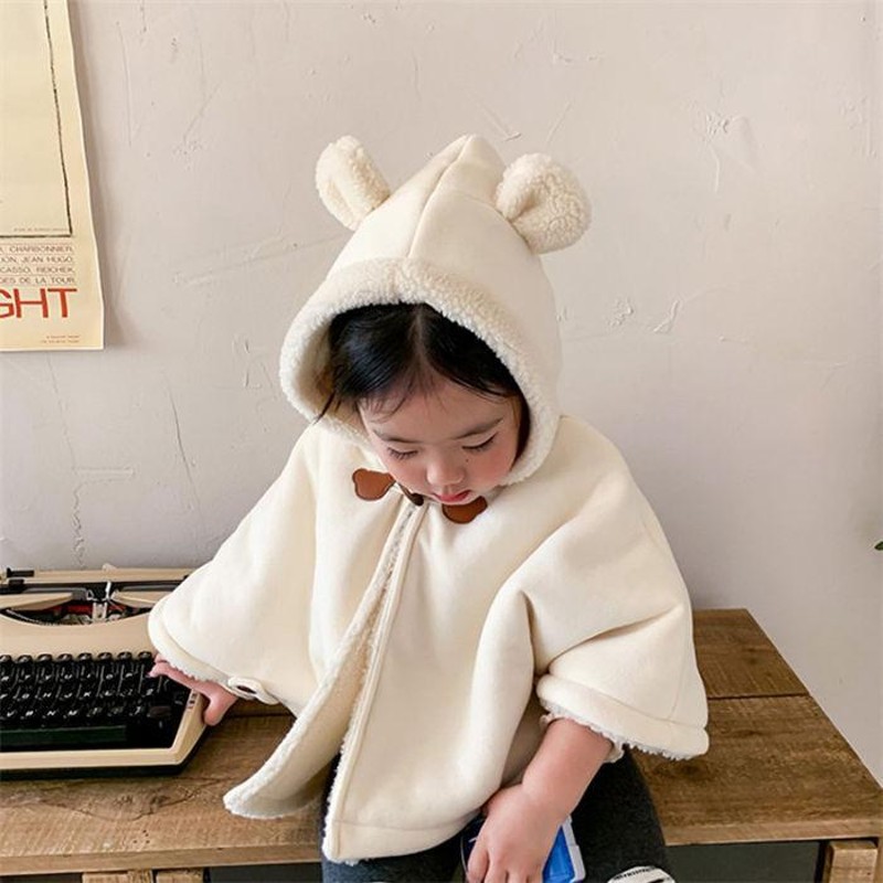子供服 女の子 ベビーマント コート フード付き 韓国 子供マント