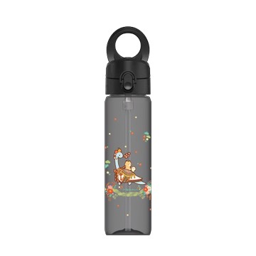 磁吸水壺 AquaStand Tritan 800cc - 附吸管 黑 - 小玉米花 Littlepopcorn - 新年恐龍