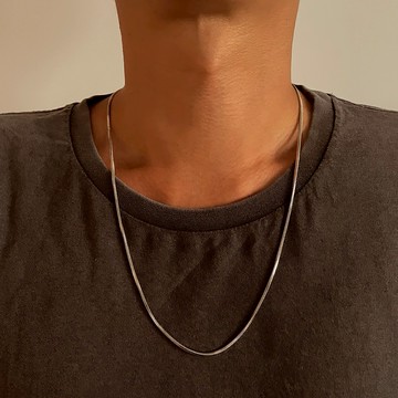 『快速出貨9折』【CReAM】Nash鈦鋼立體方塊蛇練中性男性男項鍊#送男友 #禮盒 #浪漫送禮 #生日禮盒 #情人禮物