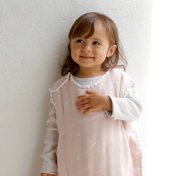 10mois  十字星彩六層紗防踢背心 嬰童 -夢幻粉