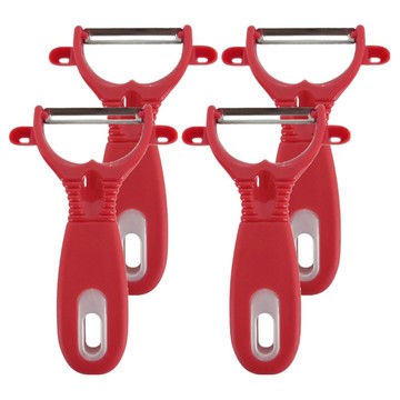 食材調理器 大眾削皮器  紅色  4個