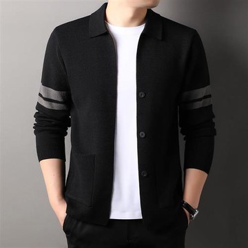 【巴黎精品】現貨+預購 頂級長袖針織衫直筒褲休閒外套秋冬大碼男裝-薄款羊毛衫外套男上衣4色a1lf43