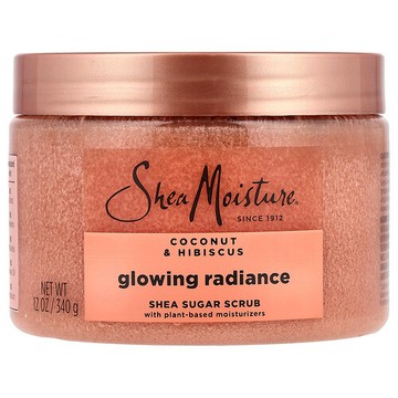 SheaMoisture, 光採煥亮，乳木果糖磨砂膏，椰子和木槿花，12 盎司（340 克）