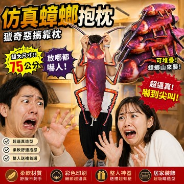 肥婆奶奶  仿真蟑螂抱枕 小強抱枕 惡搞靠枕 午睡枕 毛絨玩具 獵奇商品 搞怪禮物 整人禮物 生日禮物 交換禮物