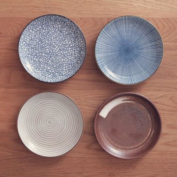 和風日式 菜盤子家用 炒菜圓盤 平盤 涼菜盤 調味碟子zakka