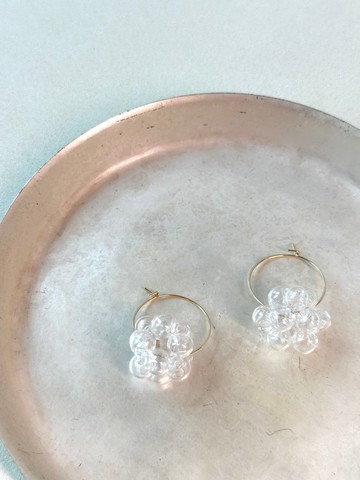 春季簡約波波玻璃耳環