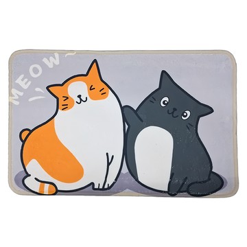 珊瑚絨動物吸水地墊 超柔軟 舒適型 強吸水 卡通墊  40 x 60cm  兩隻貓