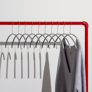 MAWA 防滑輕質弧形衣架 銀色 輕巧防滑不佔空間  10個