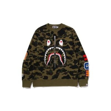 Bape 1st Camo Shark Sweat Shirt 綠迷彩 大學T 長袖 BAPE-504 [台灣現貨]