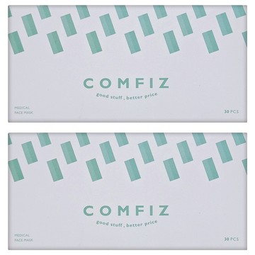 Comfiz 康菲 平面醫療口罩 17.5 x 9.5cm  綠豆沙牛奶  30片  2盒