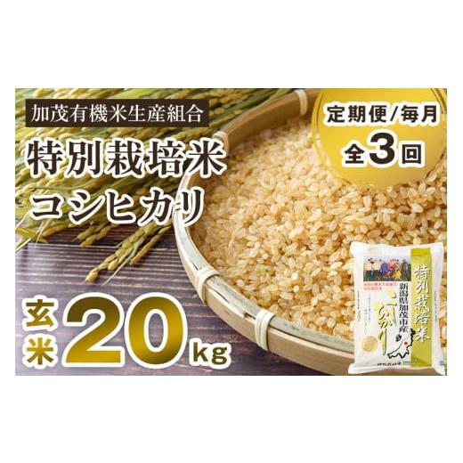 ふるさと納税 新潟県 加茂市 新潟県加茂市産 特別栽培米コシヒカリ 玄米20kg（5kg×4）従来品種コシヒカリ 加茂有機米生産組合