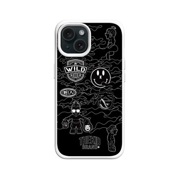 iPhone 15 SolidX 白 - KID - 黑色線框迷彩