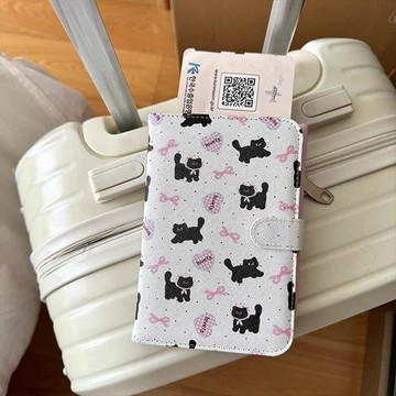 可愛碎花小狗護照夾便攜多功能證件保護套旅行機票證件實用收納包 犬 護照包 護照收納包 護照保護套 護照包 旅行 證件包