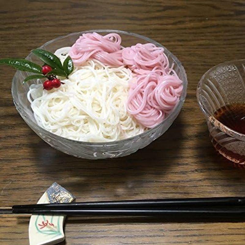 三輪の七福素麺「紅白」ギフトセット1kg〔白素麺(50g)×14束・うめ素麺(50g)×7束〕