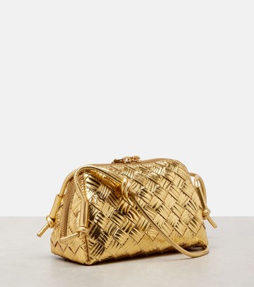 Bottega Veneta Concert Intrecciato metallic leather pouch