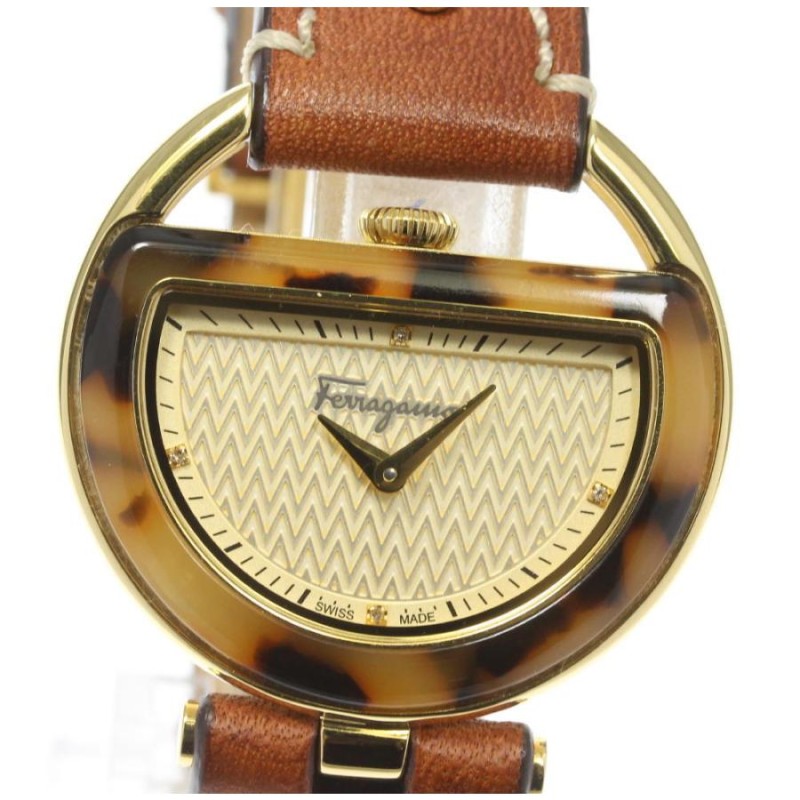 未使用 】Ferragamo バックルコレクション 4Pダイヤモンド 腕時計 