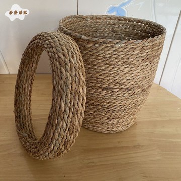 藤編 垃圾桶 收納神器 新款植物花籃手工 編織花籃裝飾花盆套攝影道具[PP0523051]