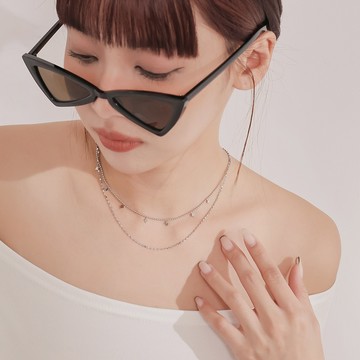 菱形星星造型雙鍊-銀【KT31284】