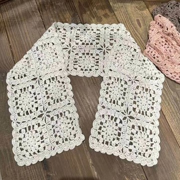 鏤空手工鉤織圍巾363484