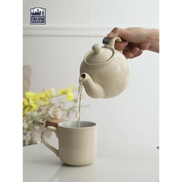LondonPottery米色田園英式茶壺陶瓷泡茶壺下午茶帶濾網子時當歸