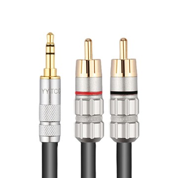 【易控王 】YYTCG 3.5mm轉RCA蓮花端子音源線 鍍金接頭 手機/擴大機/吉他連接音響 (30-229-01)