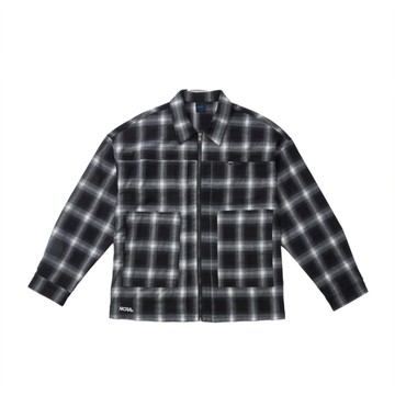 NCAA 外套 黑白 格紋 落肩 寬版 襯衫外套 中性 7455147120