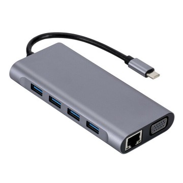 擴展塢 USB-C 多功能筆電擴展底座 HDMI type-c擴展塢轉HDMI+VGA+PD十一合一分線器hub集線器 11IN1拓展塢