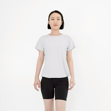 【Mukasa】DURABLE 簡約短袖運動上衣 - 空靈灰 - MUK-24041