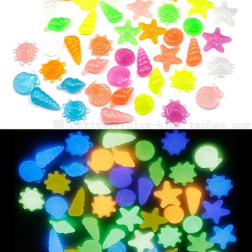 兒童飾品寶石海洋族樹脂夜光石發光彩石魚缸裝飾底砂布景擺件包郵
