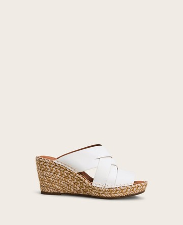 Gentle Souls | Charli Leather Woven Espadrille Wedge in Off White, Size: 7 by Kenneth Cole