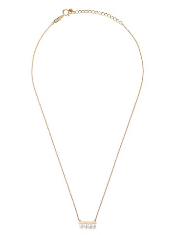 TASAKI - 18kt yellow gold Collection Line petit Balance Solo Akoya pearl and diamond pendant - unisex - Diamond/18kt Yellow Gold/Akoya Pearl - One ...