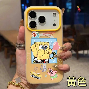 卡通海綿寶寶膚感果凍磨砂磁吸手機殼 iPhone 17 16 15plus 14 13 12 11 Promax 保護殼