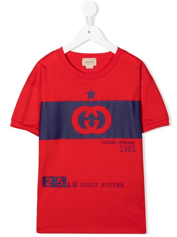 GUCCI CHILDREN Flight Number 21 print cotton t-shirt Boy