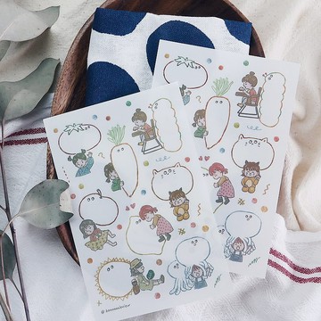 轉印貼紙 感壓貼紙 - Bu仔對話框 2張入