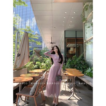 梨形身材穿搭套裝韓國氣質甜美針織吊帶開衫網紗百褶半身裙三件套