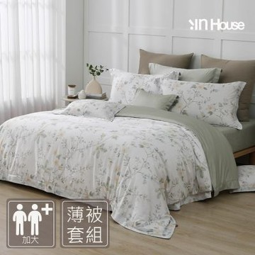 IN-HOUSE-80支天絲棉薄被套床包組(森語微光-加大)